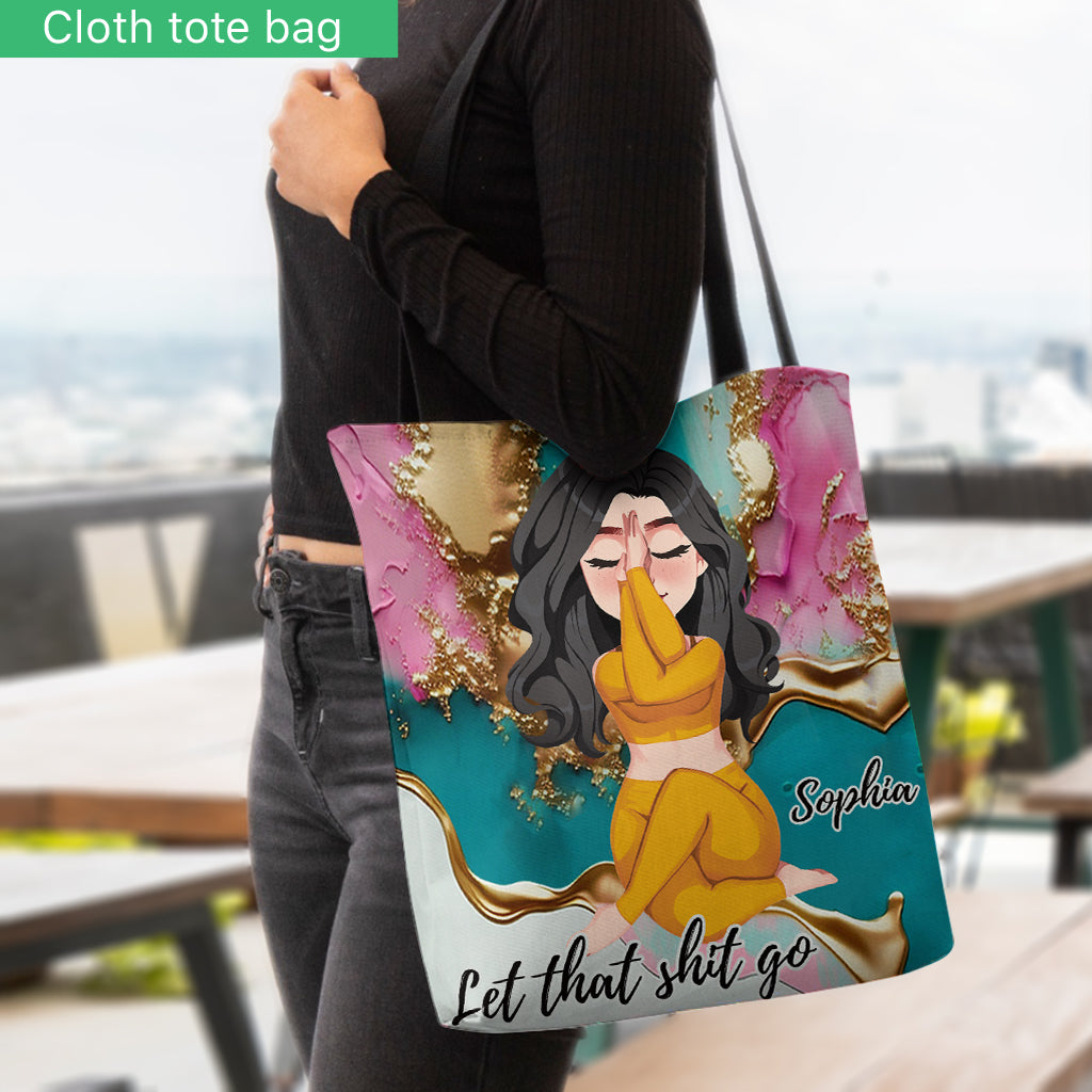 Let That Shit Go - Personalized Yoga Tote Bag