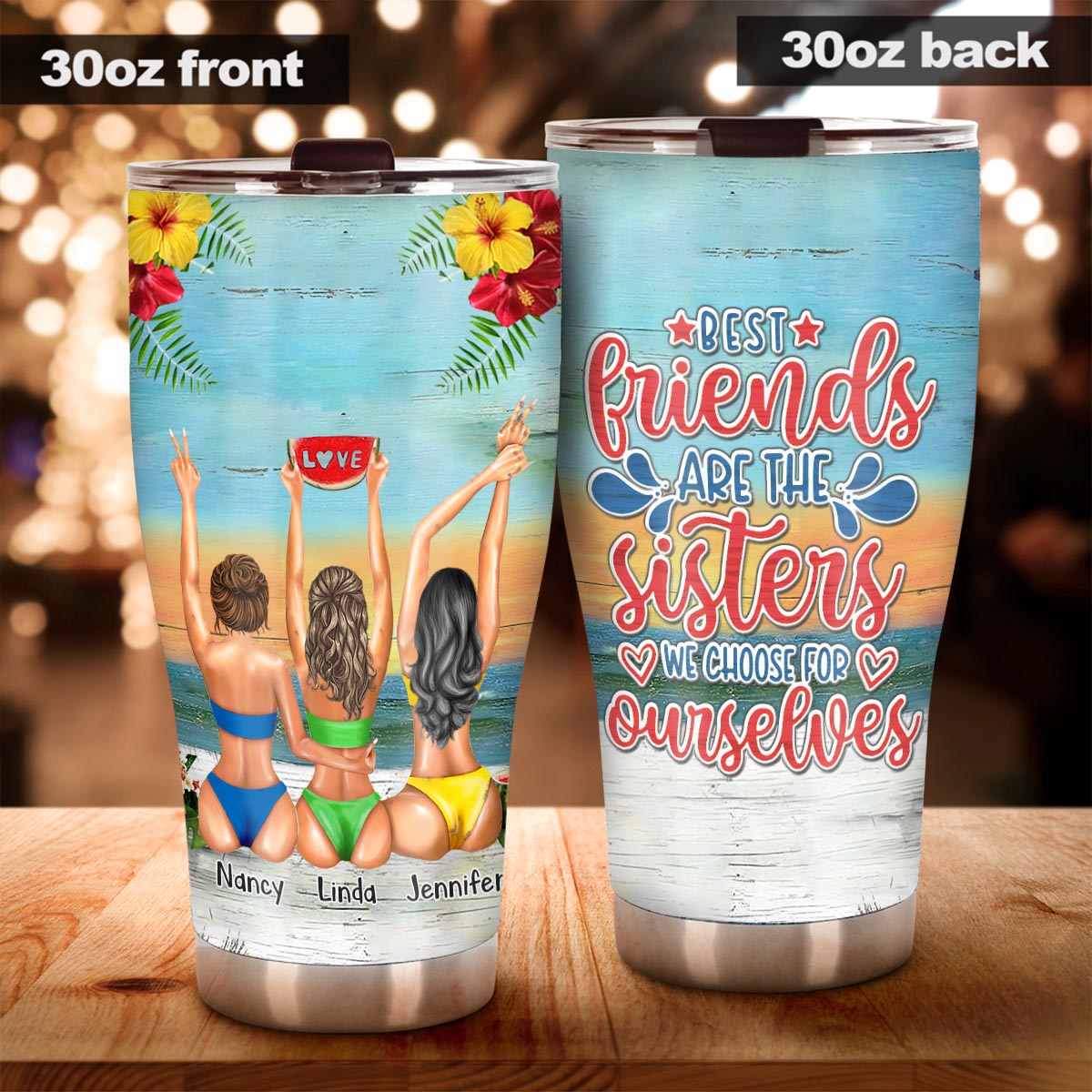 I Love You To The Beach And Back - Bestie gift for sister - Personalized Tumbler