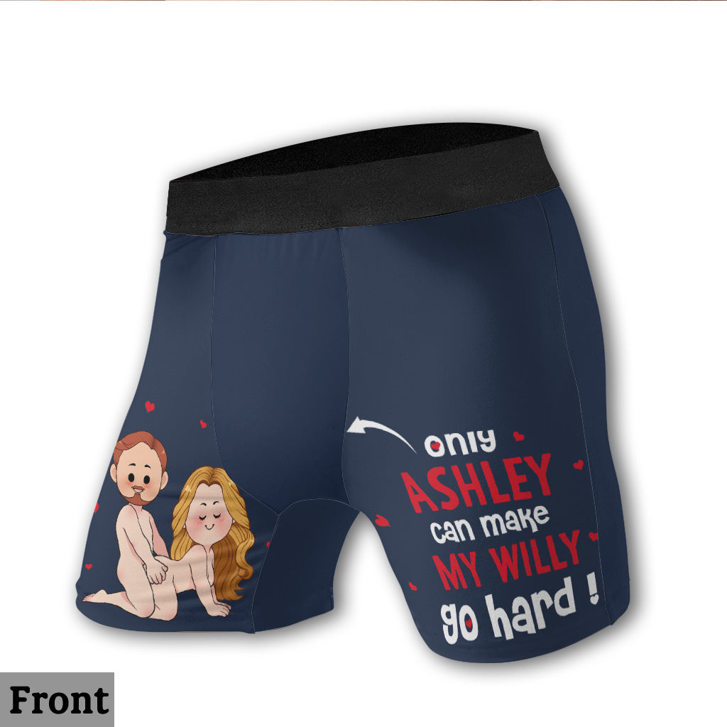 My Willy Go Hard - Personalized Couple Men Boxer Briefs