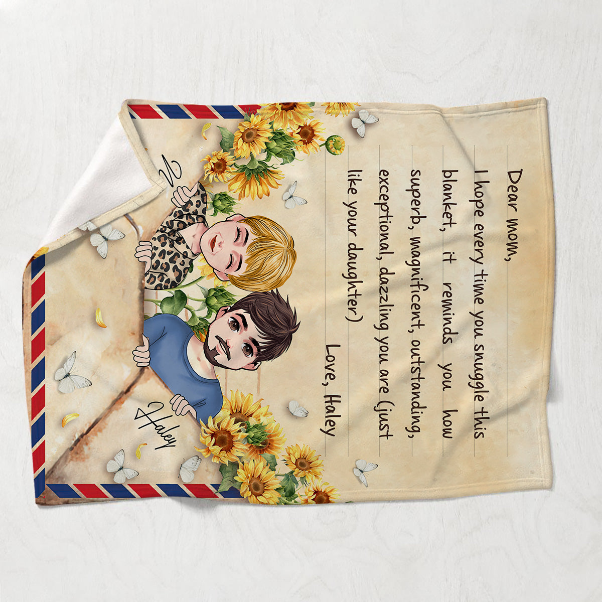 Dear Mom Letter Blanket - Personalized Mother Blanket