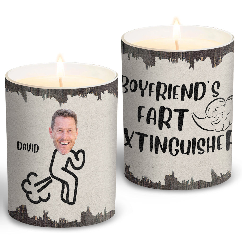 Fart Extinguisher - Gift for dad, grandma, grandpa, mom, uncle, aunt, son, daughter, brother, sister, granddaughter, grandson, husband, wife, boyfriend, girlfriend, friend - Personalized Candle With Wooden Lid