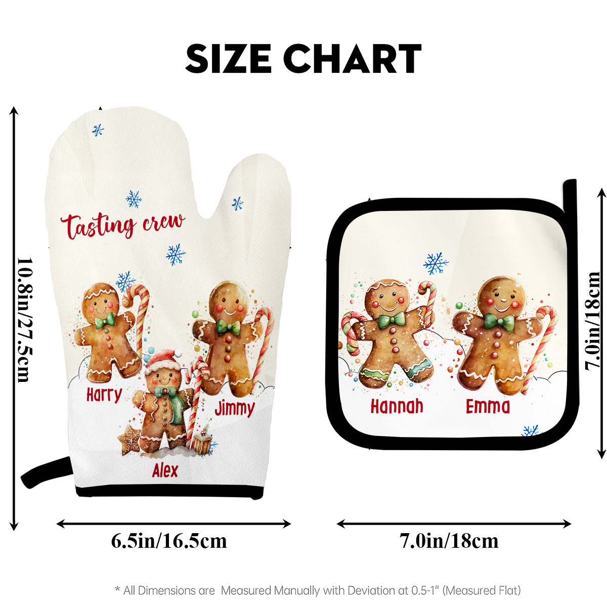Grandma’s Cookies Tasting Crew - Personalized Grandma Oven Mitts & Pot Holder Set