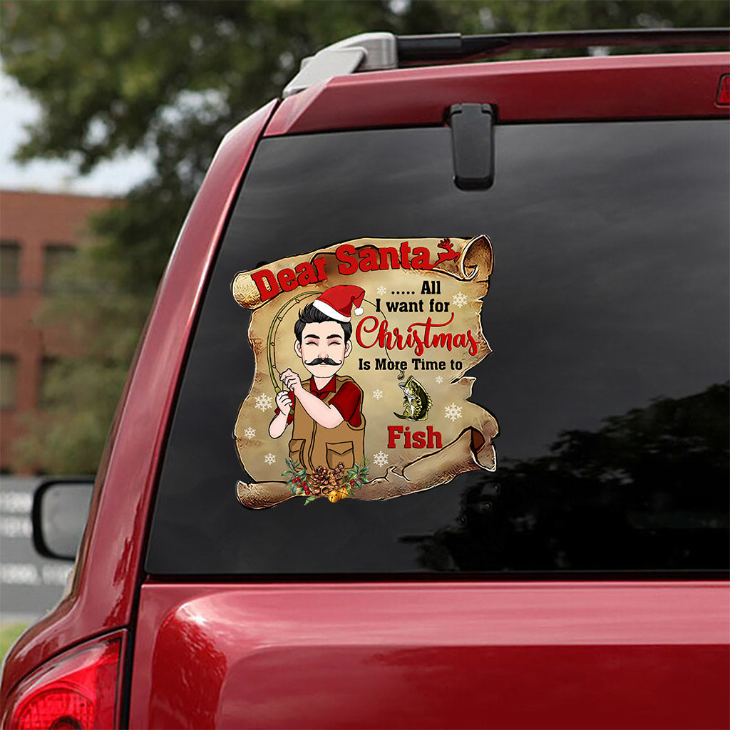 Dear Santa - Personalized Fishing Decal Full