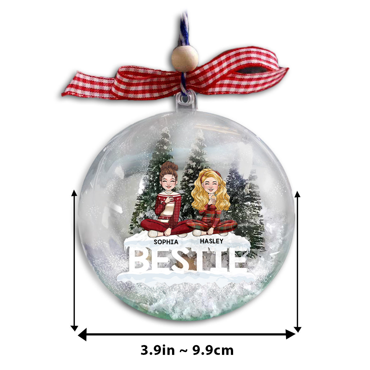 Bestie Forever - Gift for friend - Personalized Snow Globe Ornament