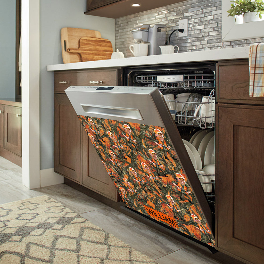 Photo Inserted Hunter - Personalized Hunting Dishwasher Cover