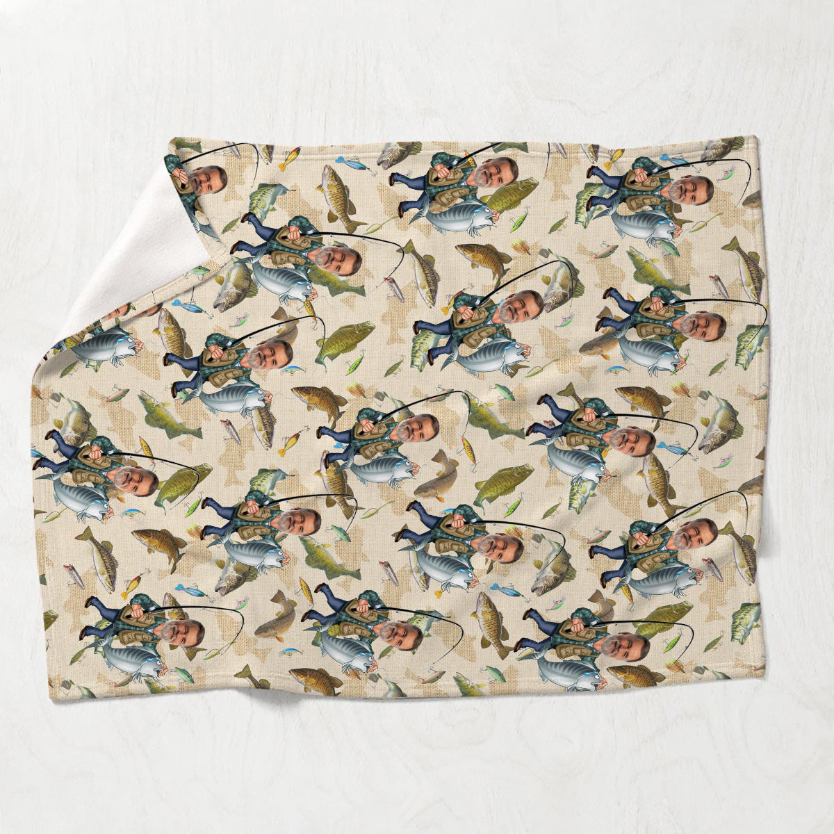 Photo Inserted Funny Fishing - Personalized Fishing Blanket