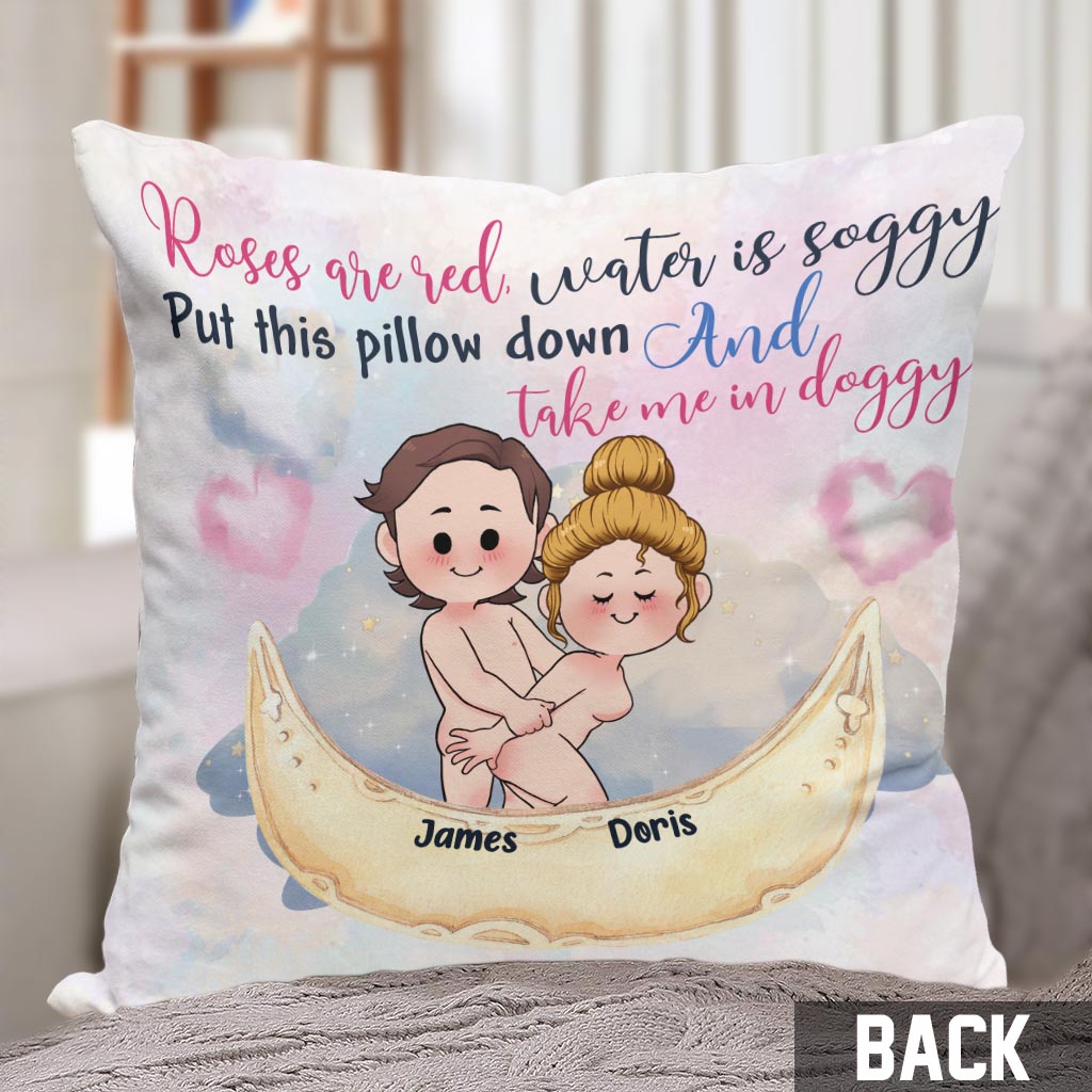 Roses Are Red Water Is Soggy - Personalized Couple Throw Pillow
