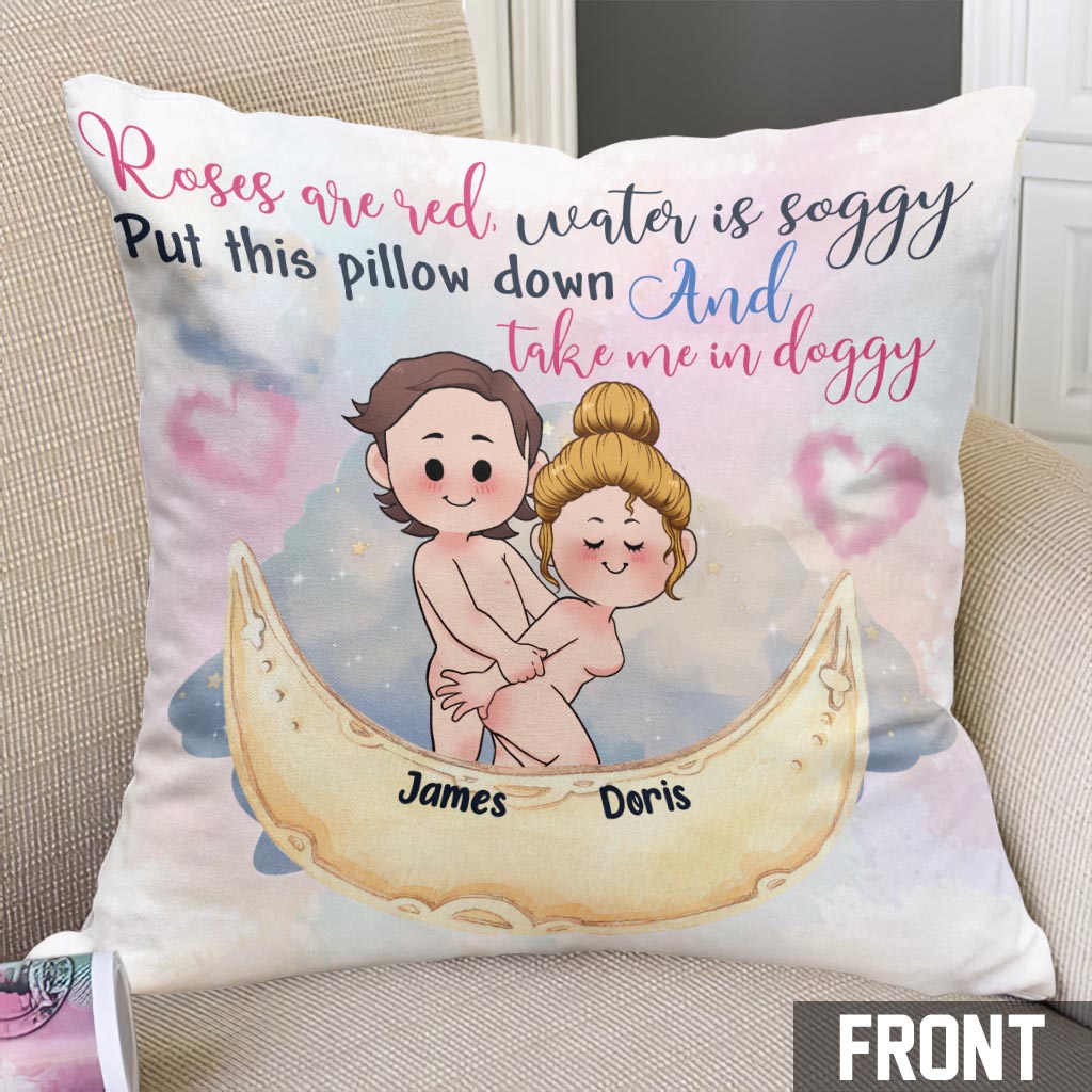 Roses Are Red Water Is Soggy - Personalized Couple Throw Pillow
