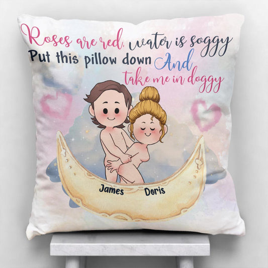 Roses Are Red Water Is Soggy - Personalized Couple Throw Pillow