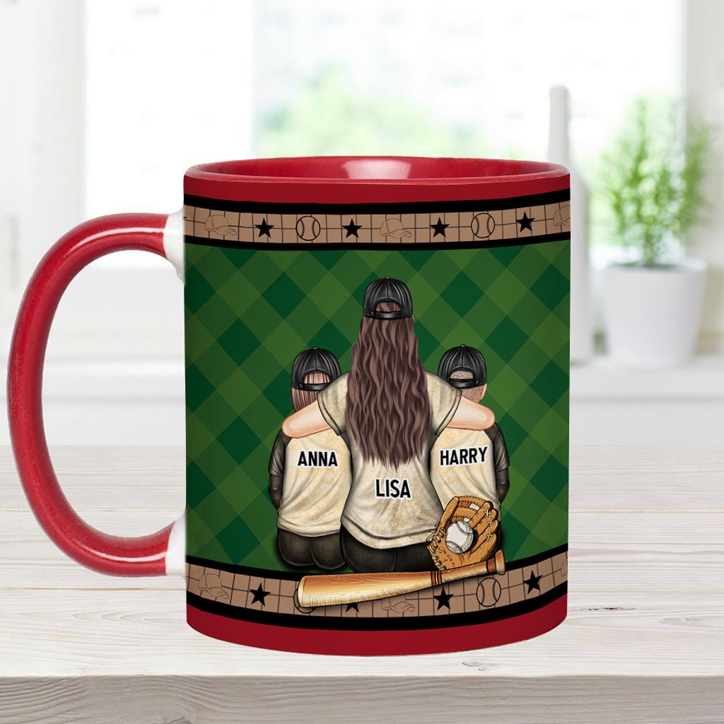 My Heart Is On That Field - Personalized Baseball Accent Mug