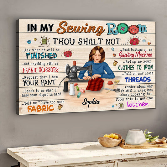 My Sewing Room - Personalized Sewing Canvas And Poster