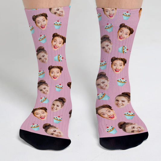 Funny Icon Pattern - Personalized Bestie Socks