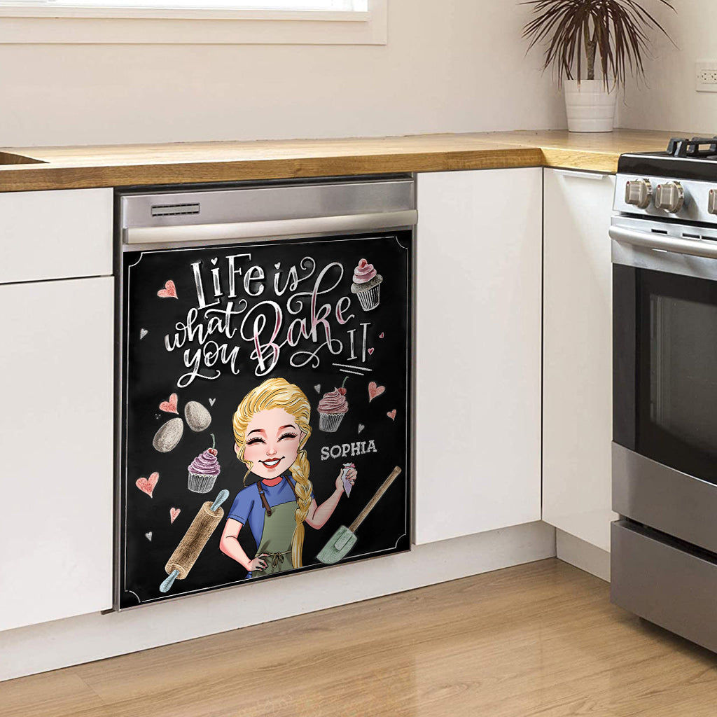 Life Is What You Bake It - Personalized Baking Dishwasher Cover