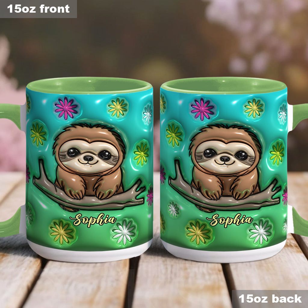 Cute Sloth - Personalized Sloth Accent Mug