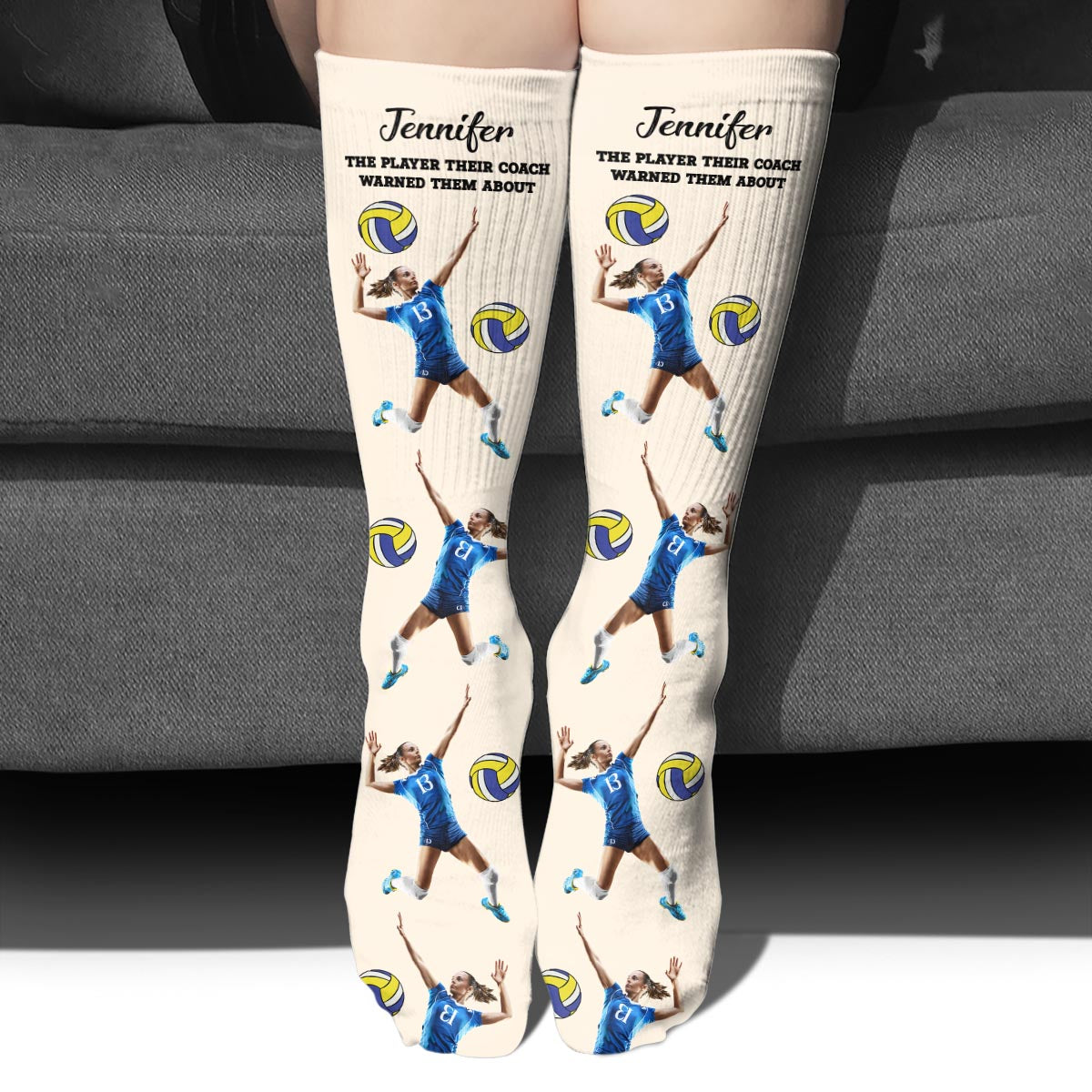Their Coach Warned - Personalized Volleyball Socks