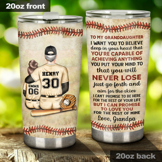 I Want You To Believe Deep In Your Heart - Baseball gift for son, daughter, granddaughter, grandson - Personalized Tumbler