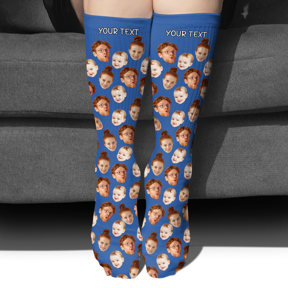 Put Any Faces On Socks - gift for anyone, dog lover, cat lover - Personalized Socks