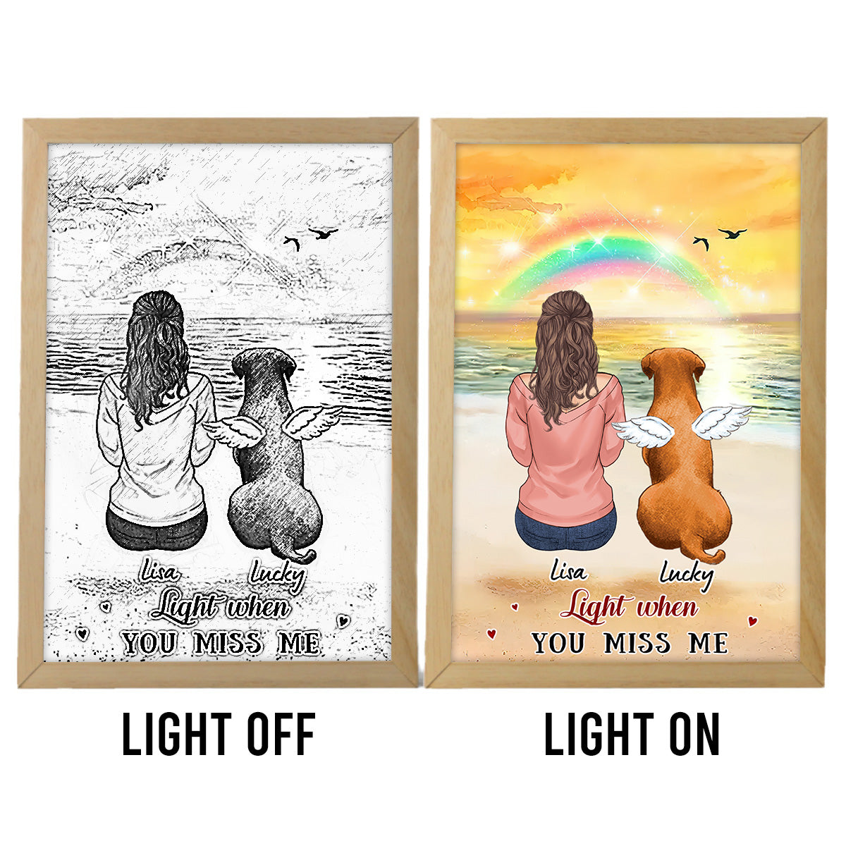 Light When You Miss Me - Personalized Cat Light Photo Frame