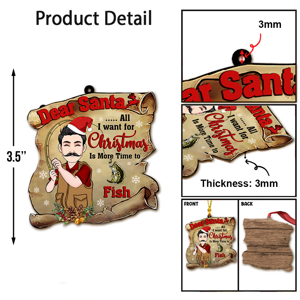 Dear Santa - Personalized Fishing Ornament