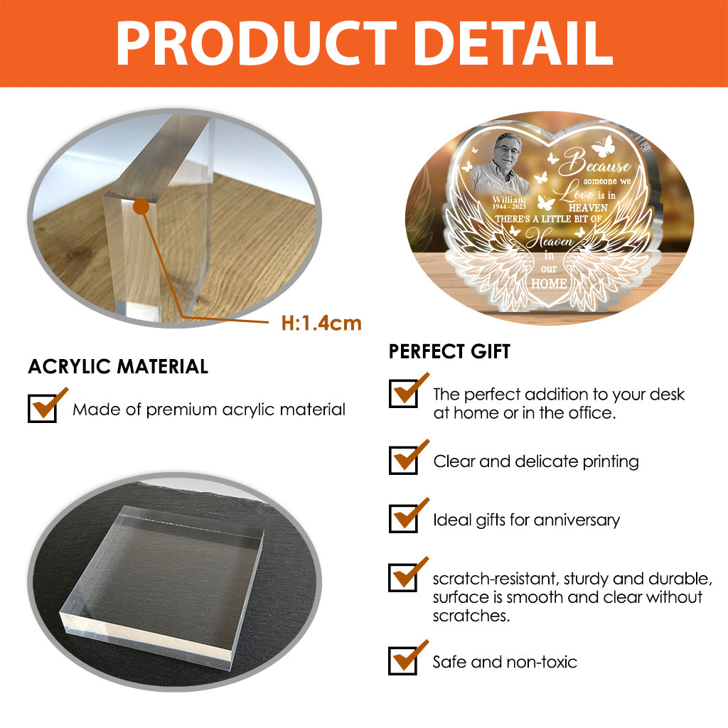 Someone We Love Is In Heaven - Personalized Memorial Custom Shaped Acrylic Plaque