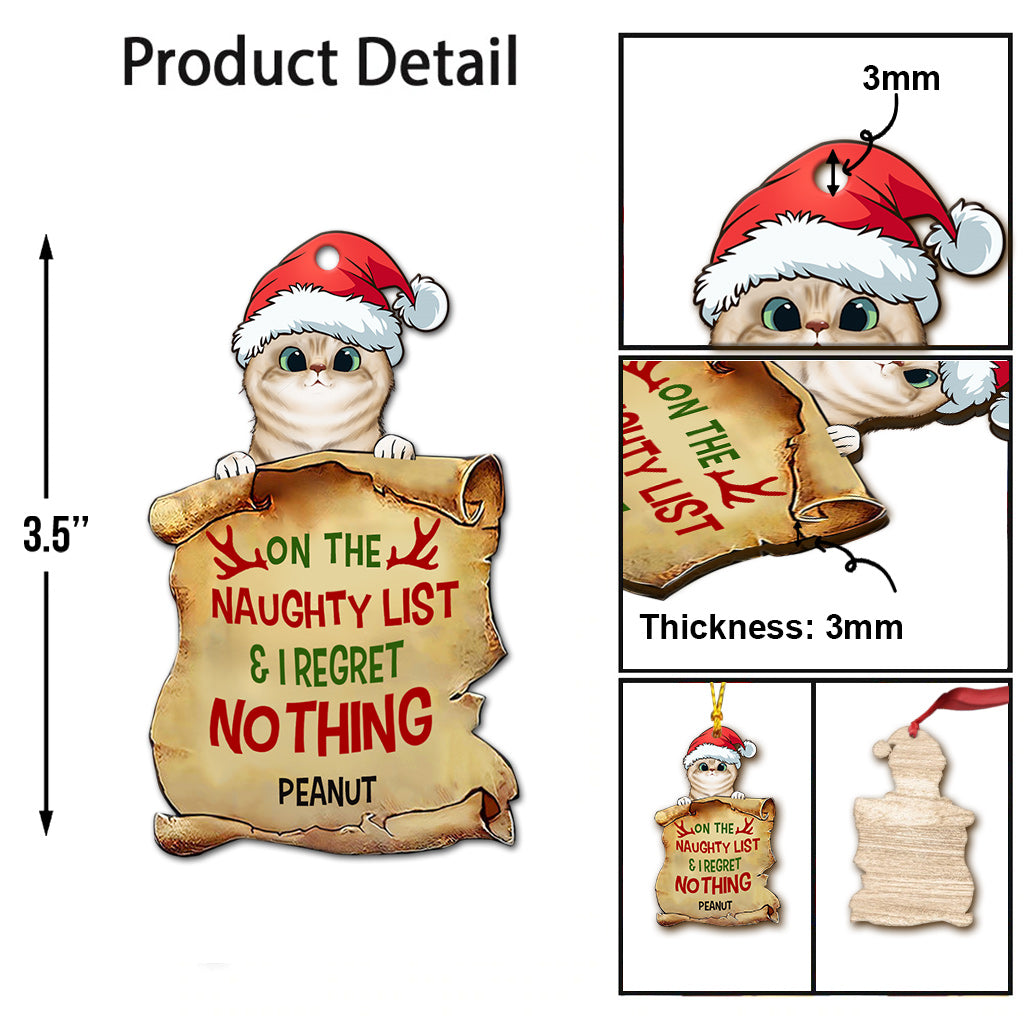 Naughty List - Personalized Cat Ornament