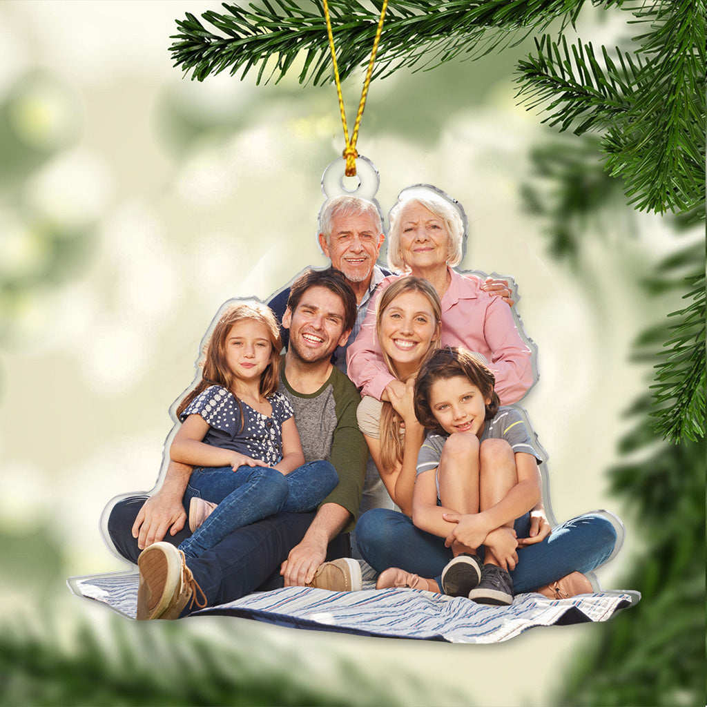 Upload Photo Gift For Grandparents - Gift for grandma, grandpa - Personalized Transparent Ornament