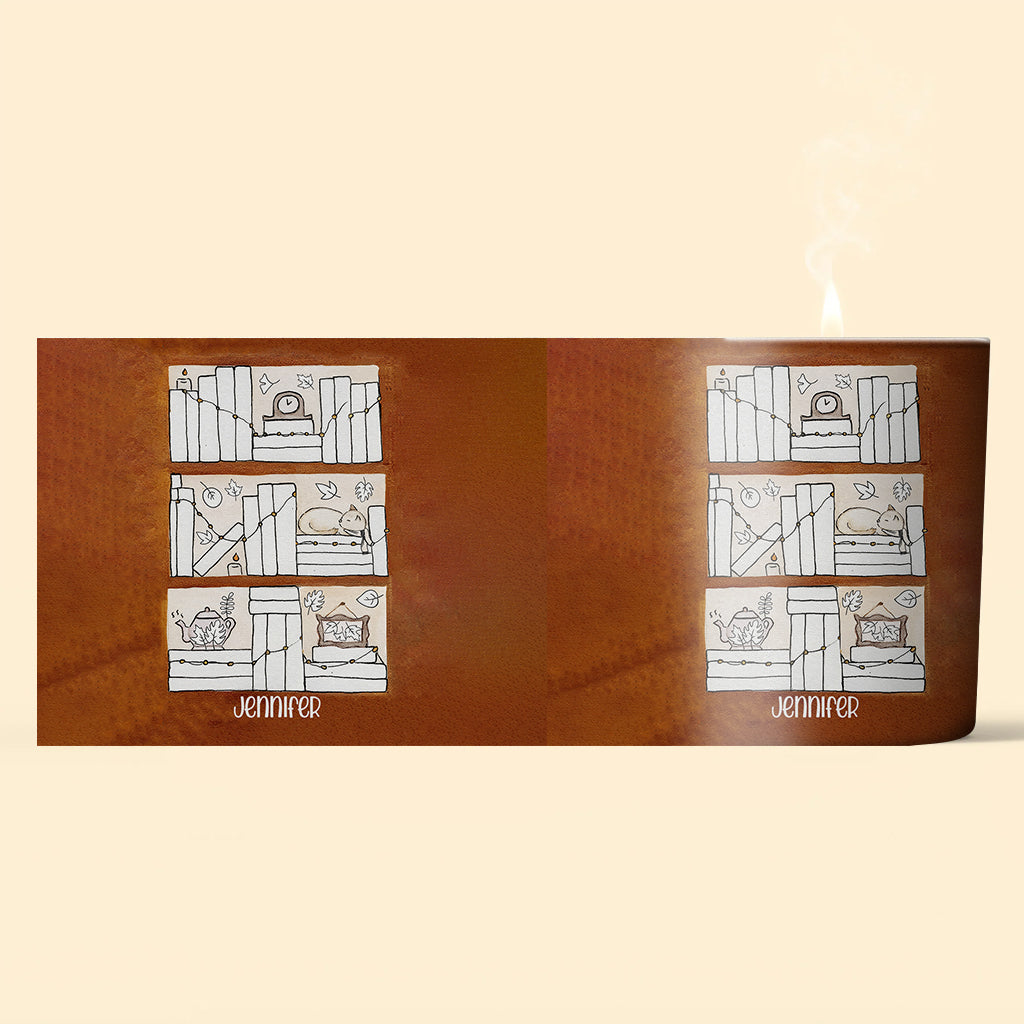 Four Seasons Reading Tracker - Personalized Book Candle With Wooden Lid