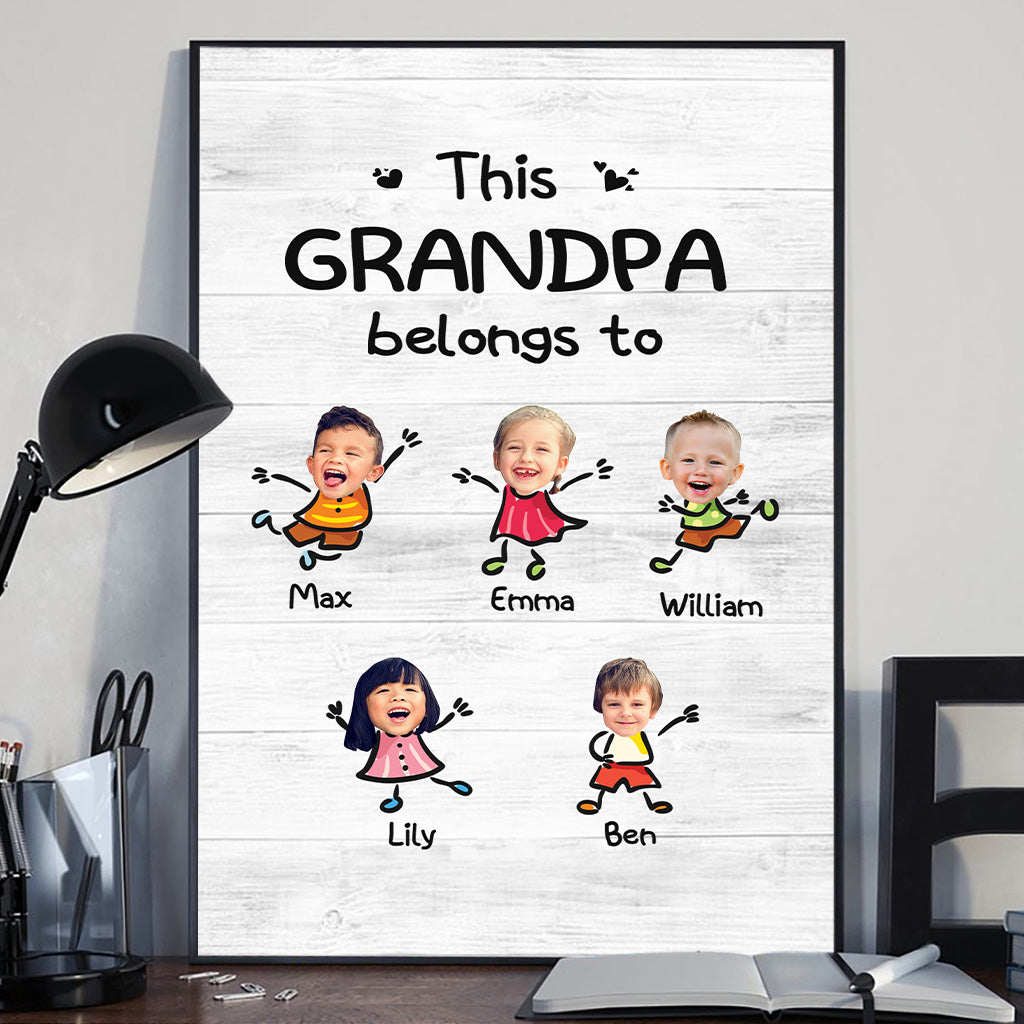 This Grandpa Belongs To - Personalized Grandpa Canvas And Poster