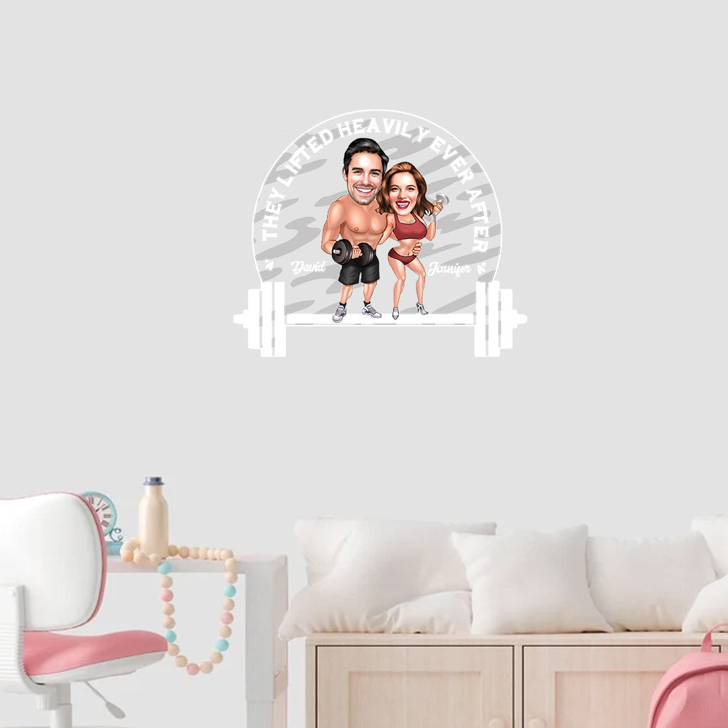 They Lifted Heavily Ever After - Personalized Fitness Decal Full