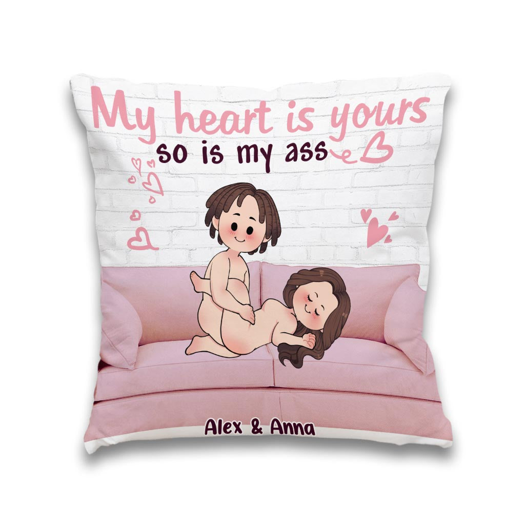 My Heart Is Yours - Personalized Couple Throw Pillow
