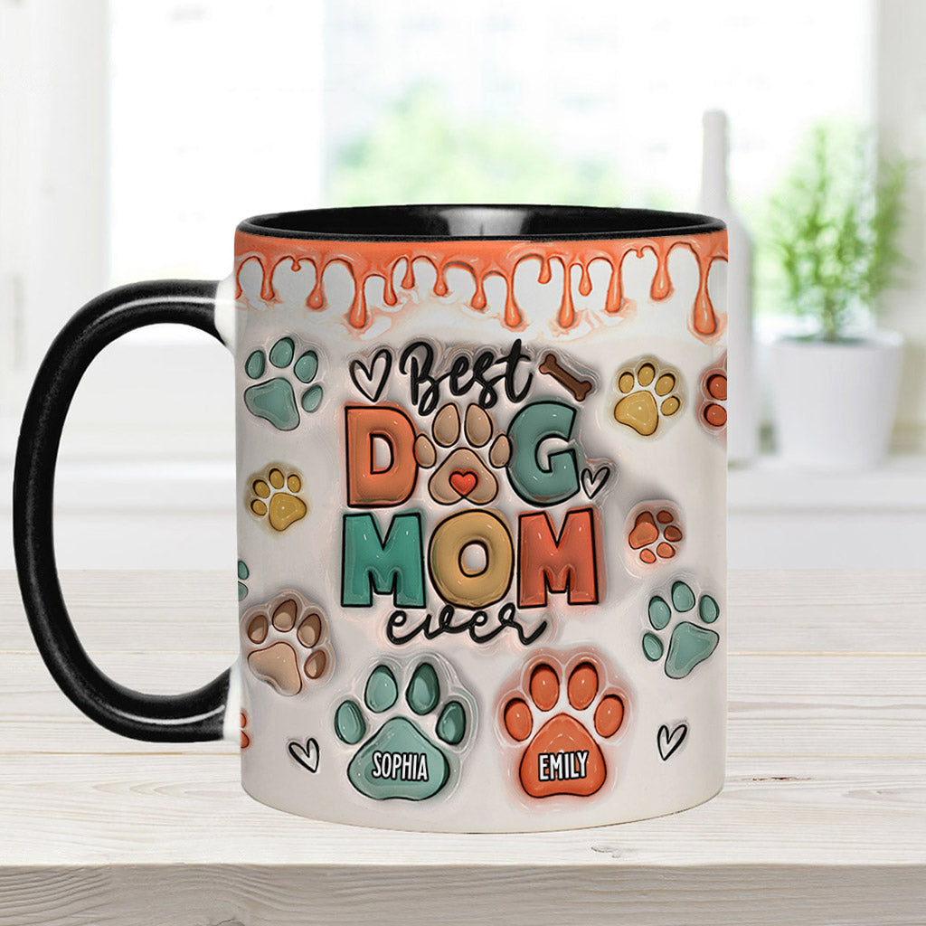 Best Dog Mom Ever - Personalized Dog Accent Mug