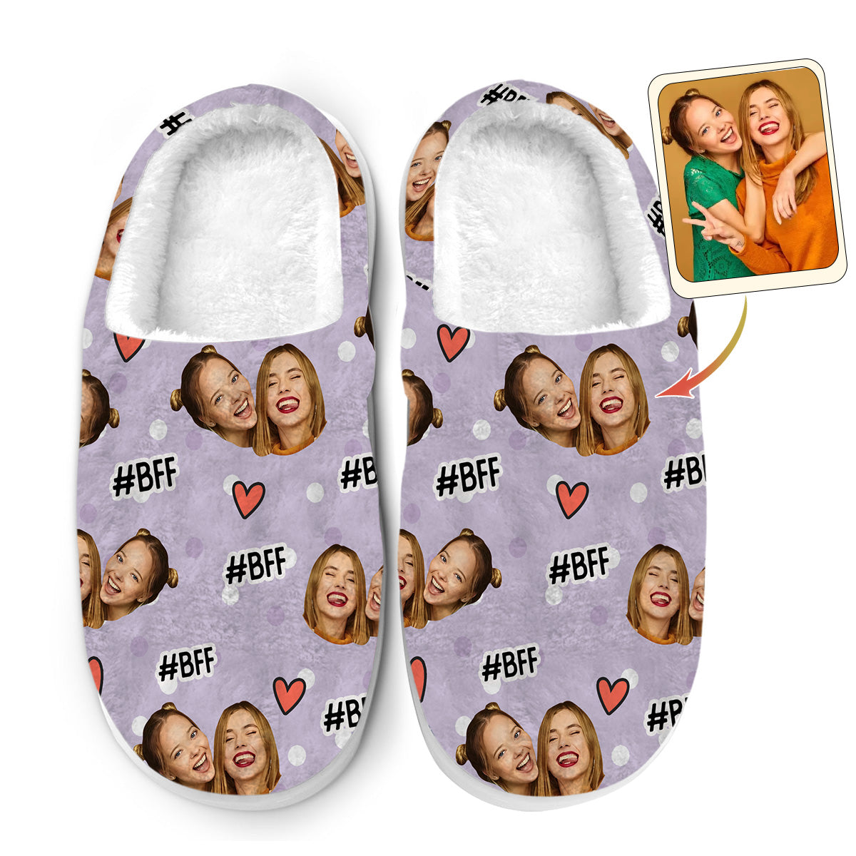 BFF Forever - Gift for friend - Personalized Slippers