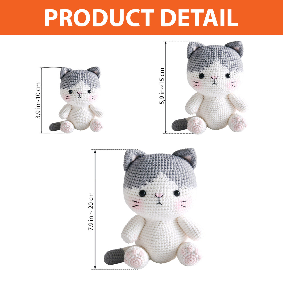 Crochet Cat Amigurumi - Gift for cat lovers - Personalized Hand Knitted Doll