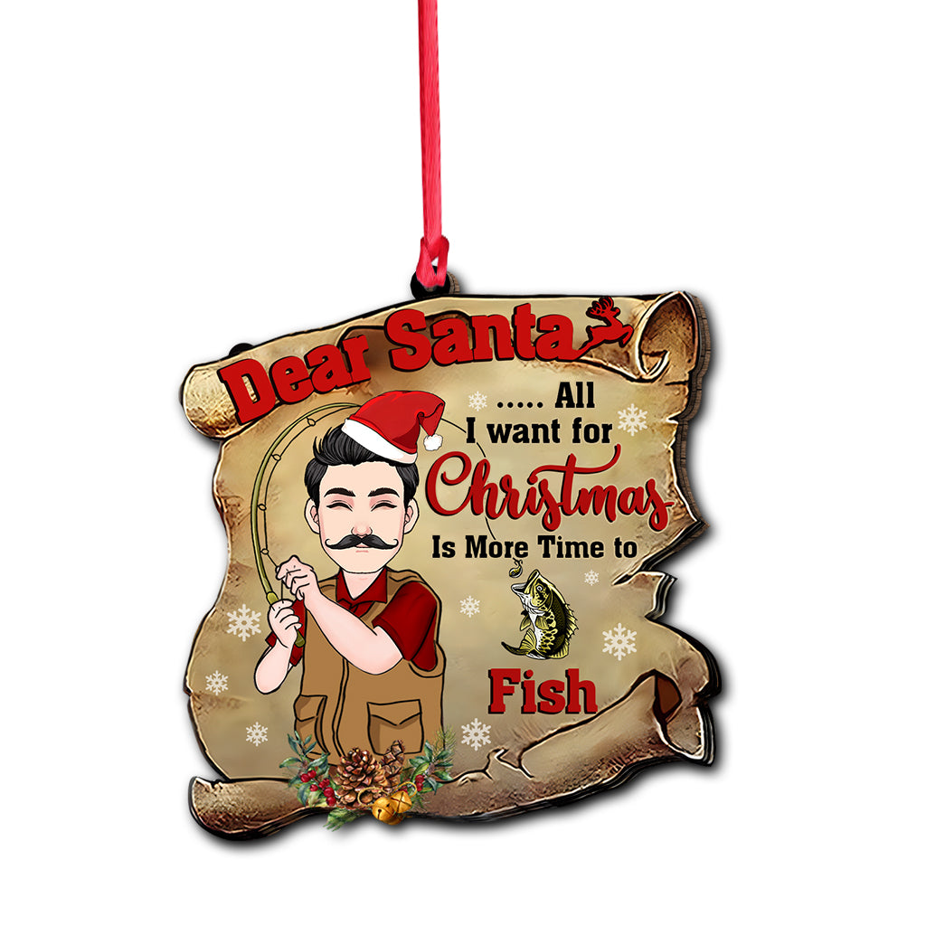 Dear Santa - Personalized Fishing Ornament