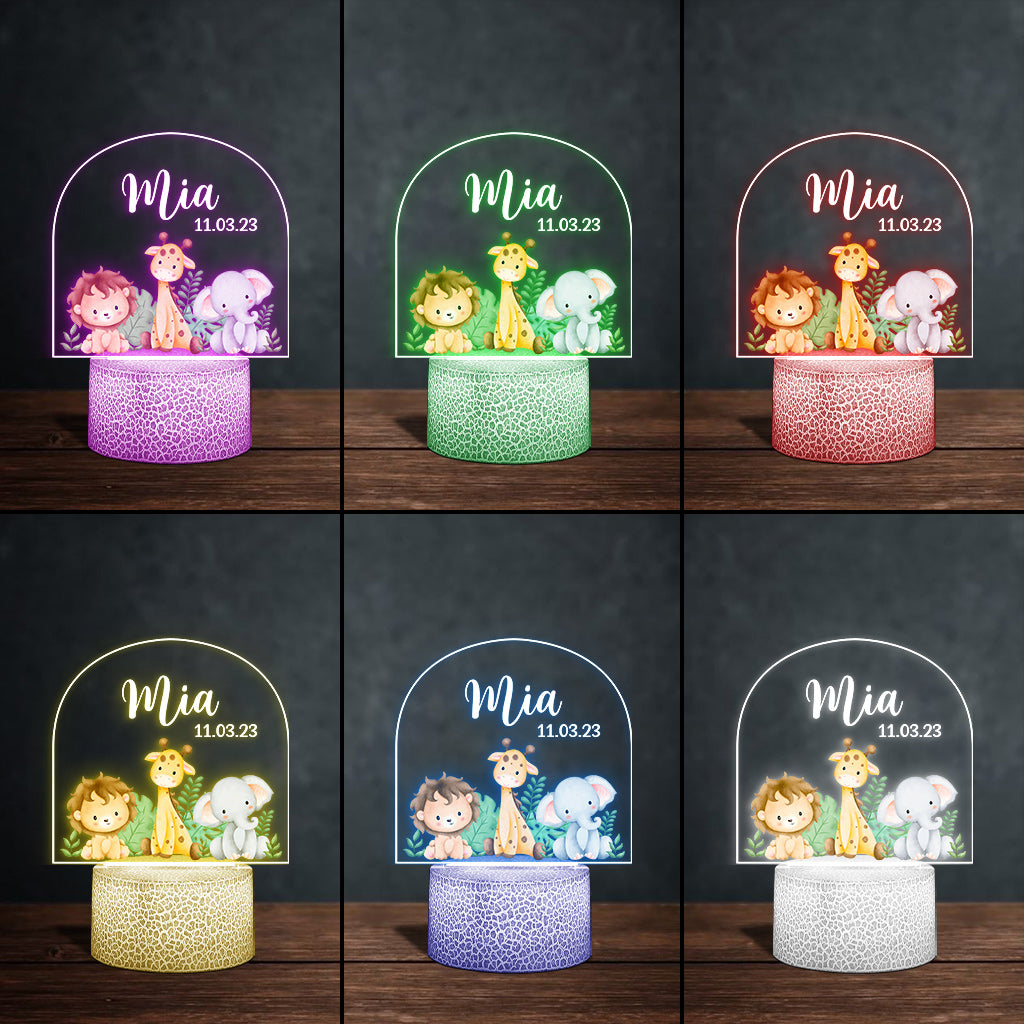 Nursery Gift For Newborn - Personalized Kid Shaped Plaque Light Base