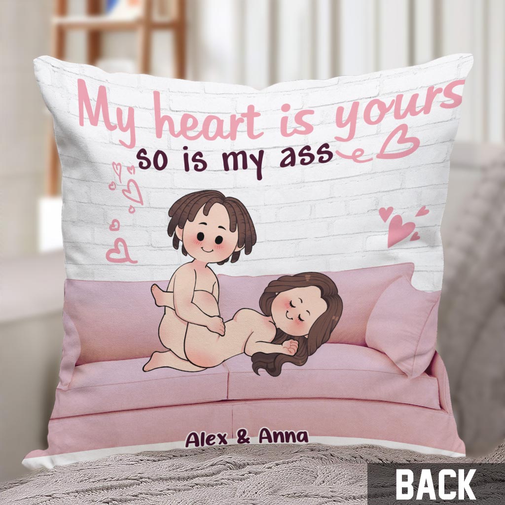 My Heart Is Yours - Personalized Couple Throw Pillow