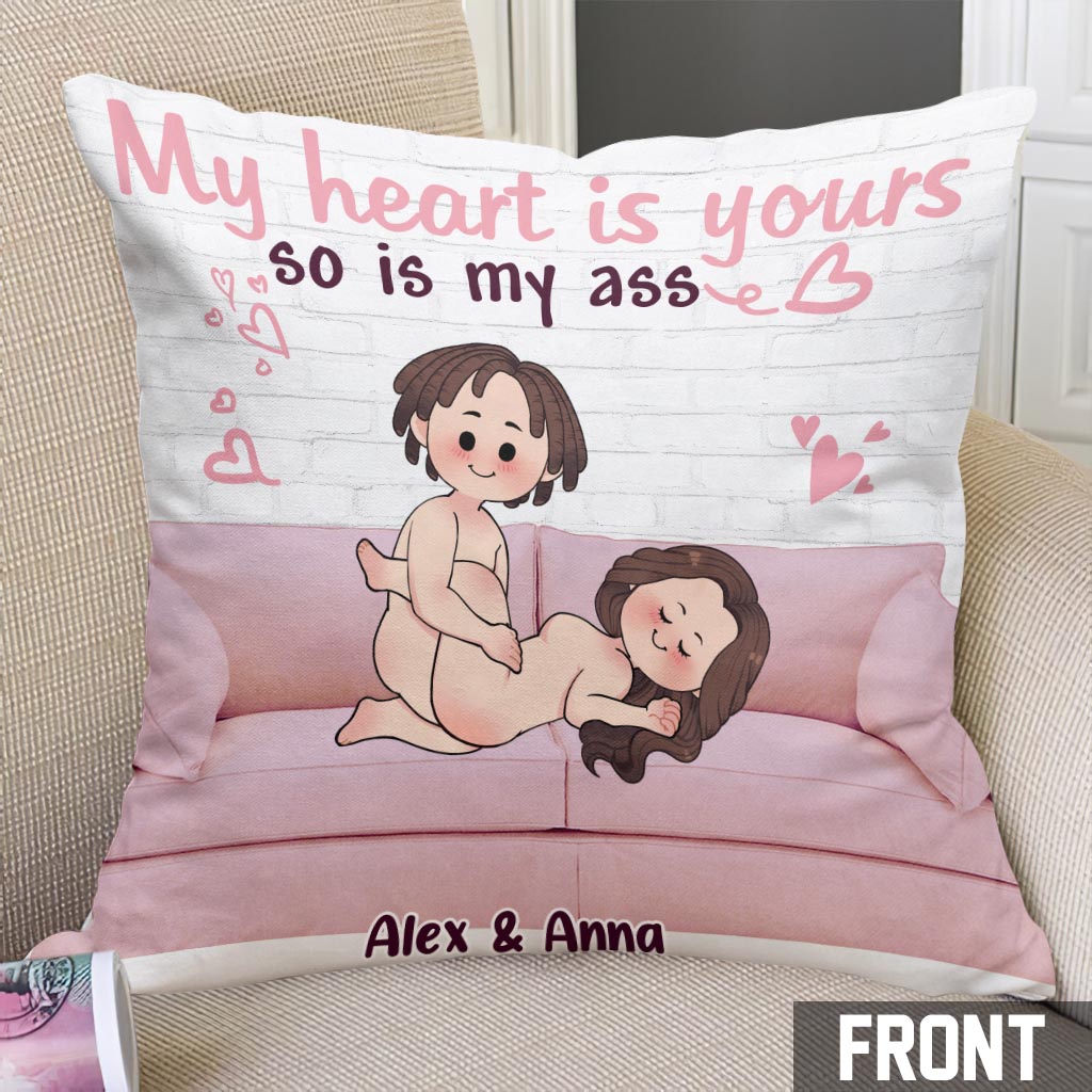 My Heart Is Yours - Personalized Couple Throw Pillow
