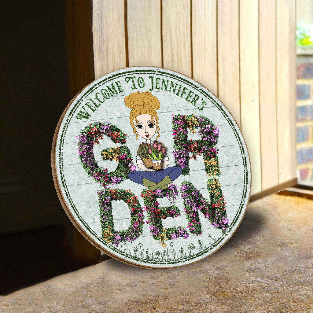 Welcome To My Garden - Personalized Gardening Interchangeable Seasonal Wood Sign