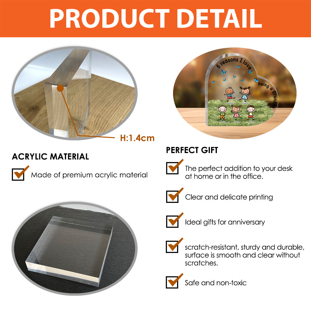 Love Being A Grandma - Gift for grandma, mom, aunt, grandpa - Personalized Custom Shaped Acrylic Plaque