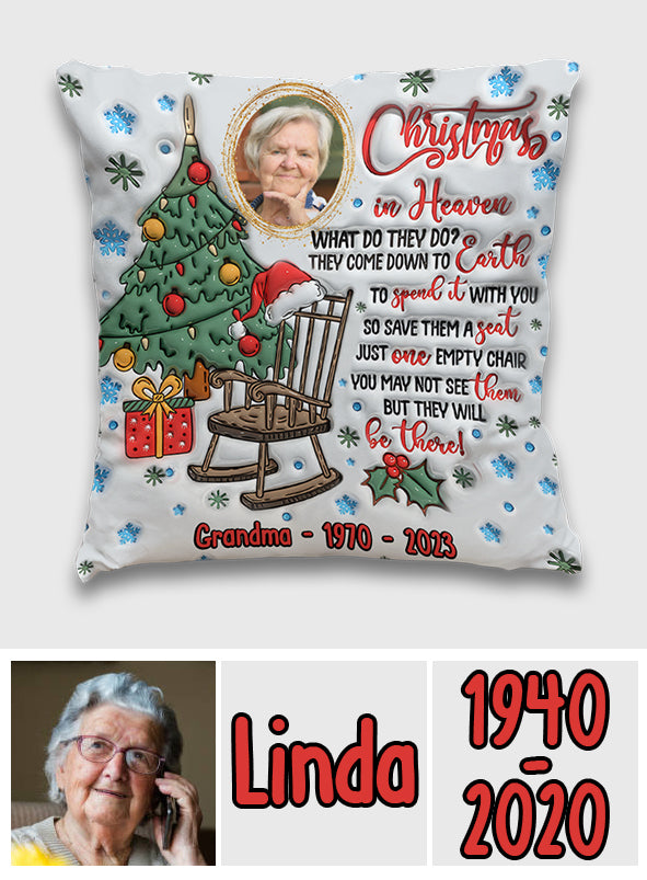 Christmas In Heaven - Memorial gift for loss of - Personalized Throw Pillow