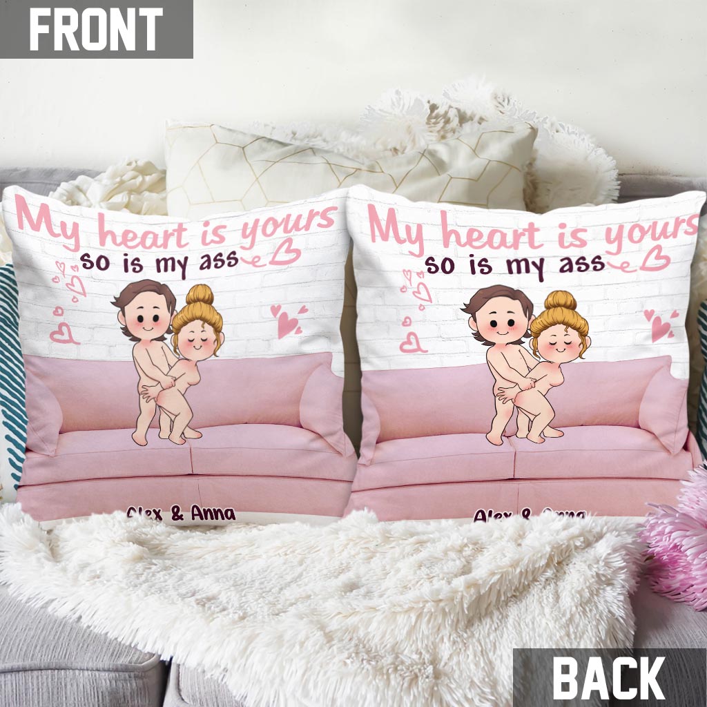 My Heart Is Yours - Personalized Couple Throw Pillow