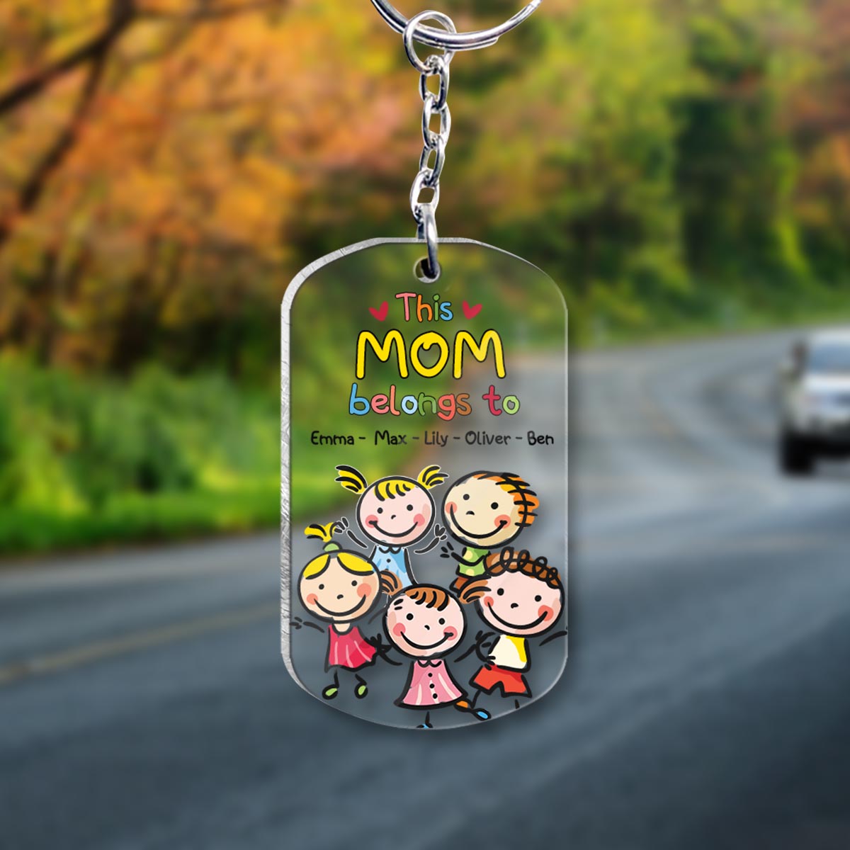 This Grandpa Belongs To - Gift for grandpa, grandma, mom, dad, uncle, aunt, brother, sister - Personalized Keychain