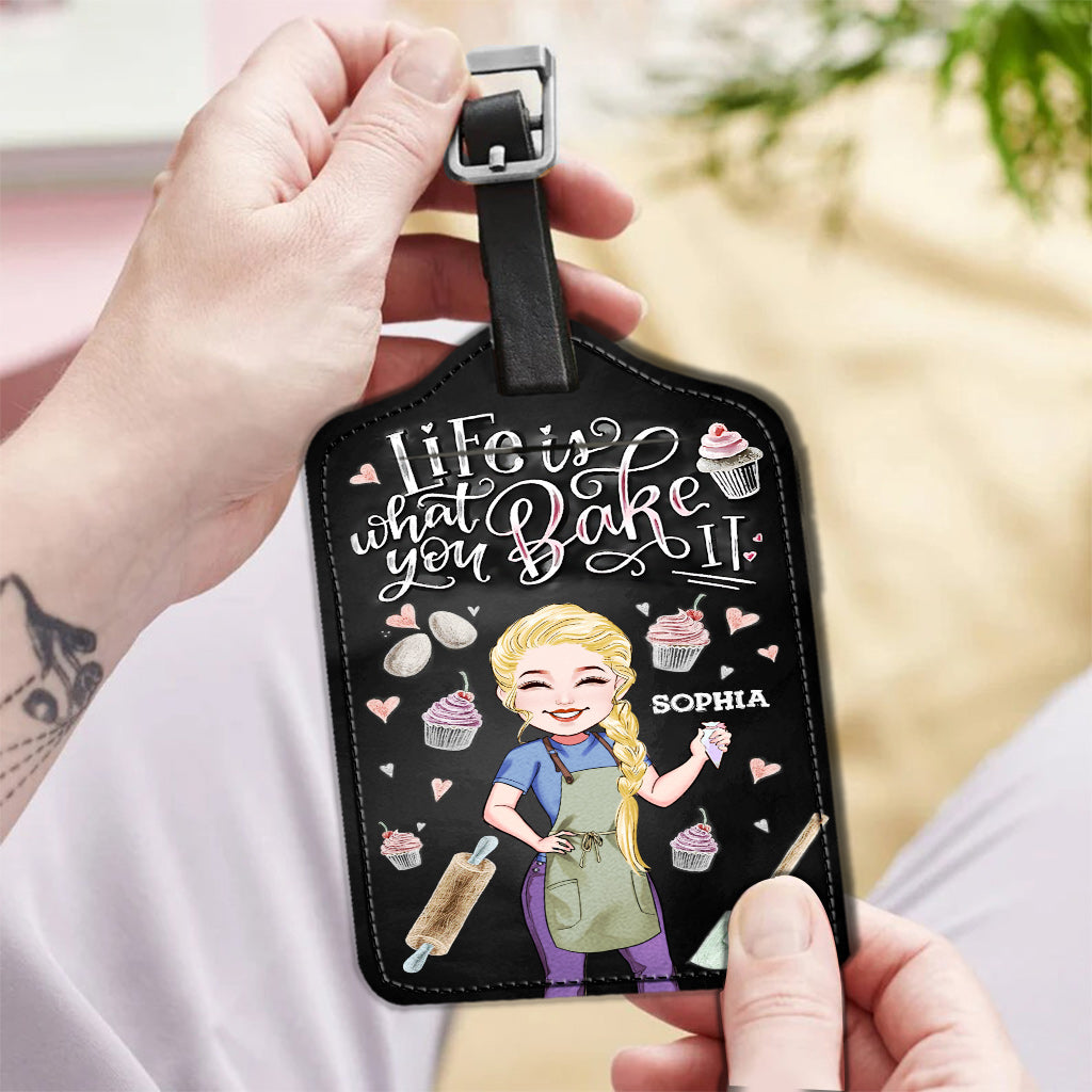 Life Is What You Bake It - Personalized Baking Leather Luggage Tag