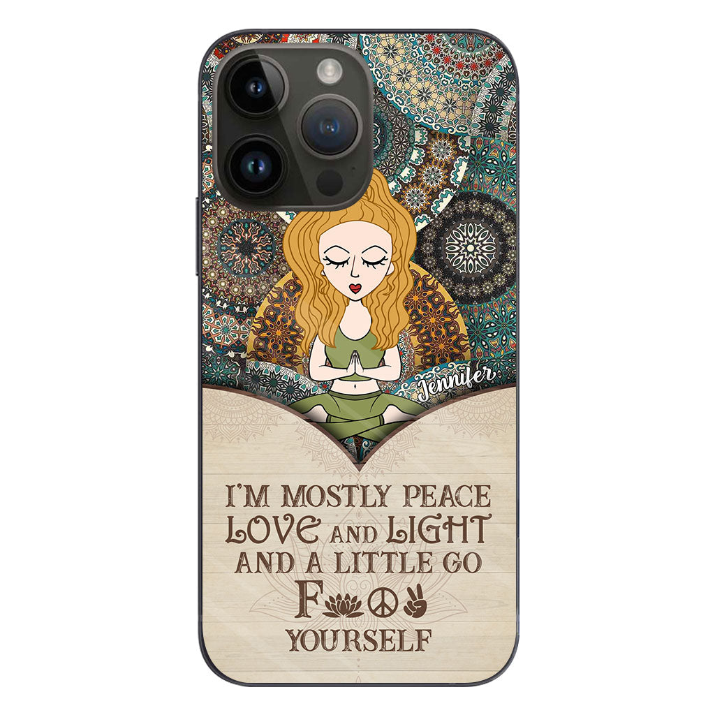 I'm Mostly Peace - Personalized Yoga Phone Case