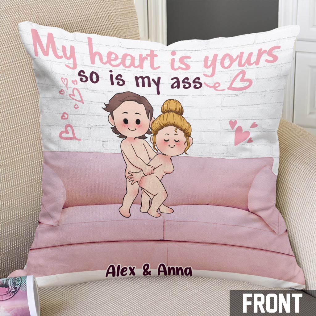 My Heart Is Yours - Personalized Couple Throw Pillow