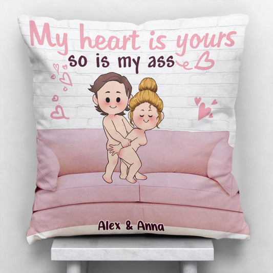My Heart Is Yours - Personalized Couple Throw Pillow