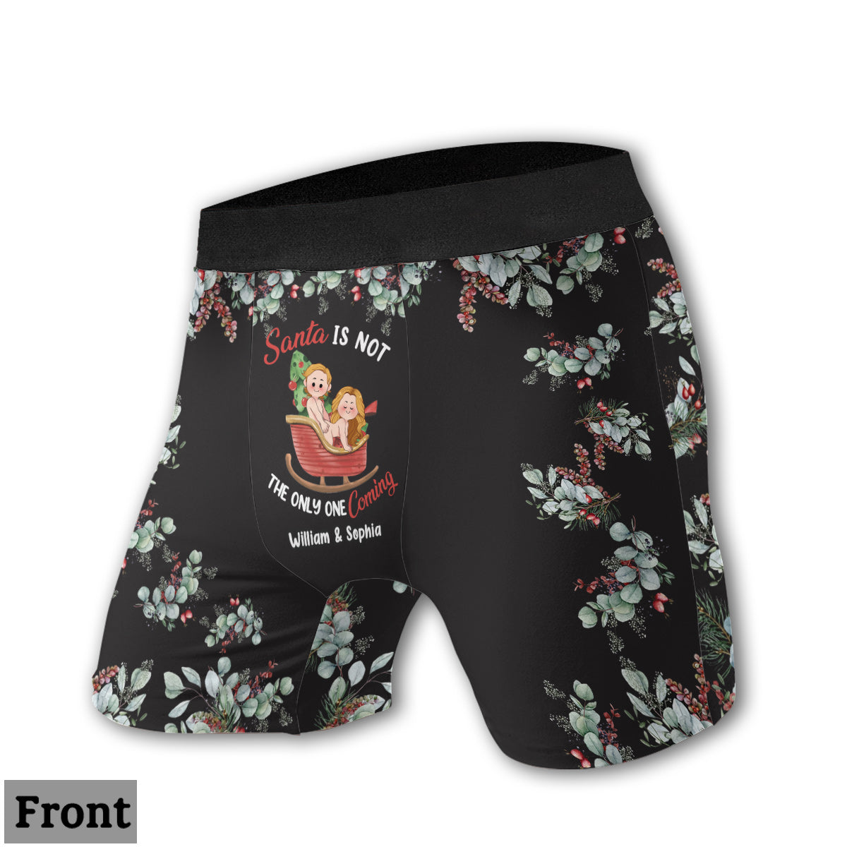 Set Santa Is Not The Only One Coming - Personalized Couple Women Briefs & Men Boxer Briefs