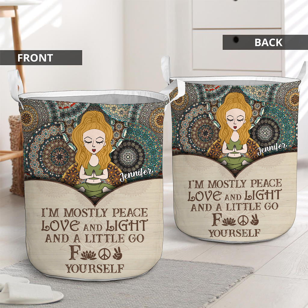 I'm Mostly Peace - Personalized Yoga Storage Basket