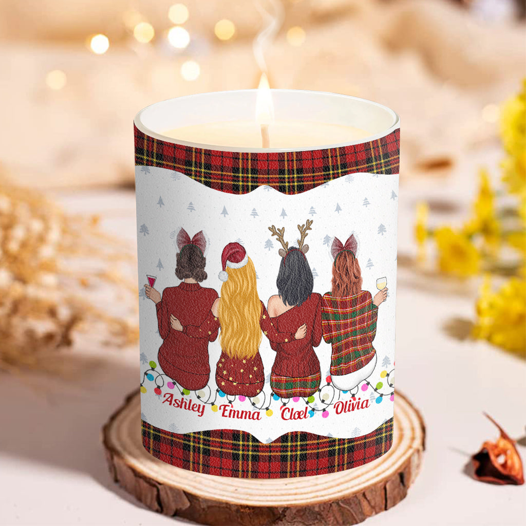 Coworkers Are Like Christmas Lights - Personalized Colleague Candle With Wooden Lid
