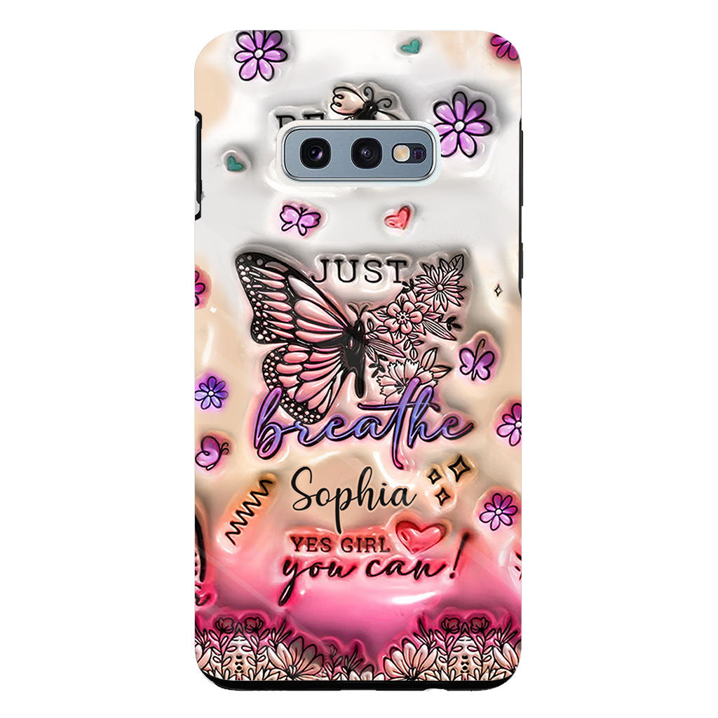 Positive Affirmations Butterfly - Personalized Butterfly Clear Phone Case